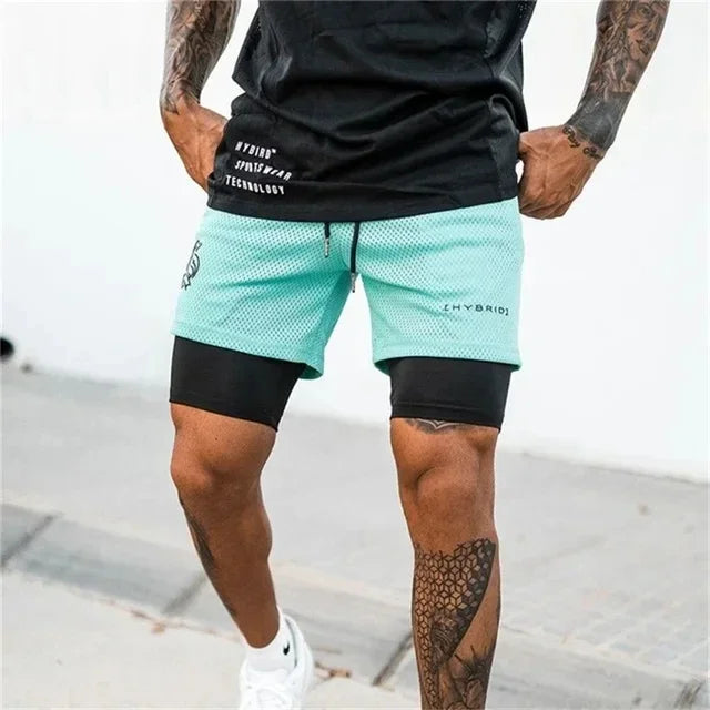 2-in-1 Mesh Sports Shorts
