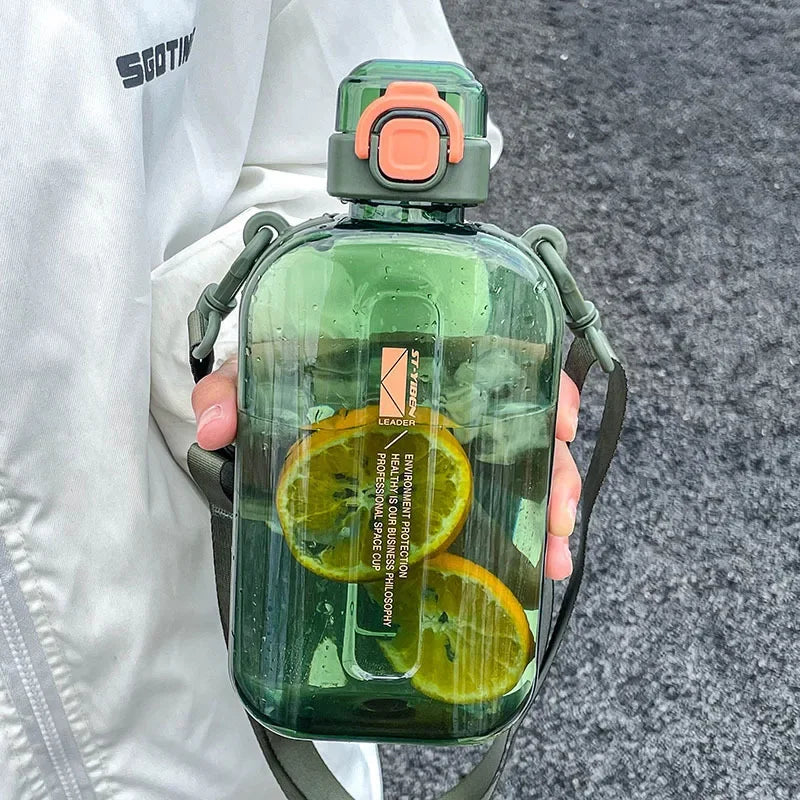 Flat Square Transparent Water Bottle