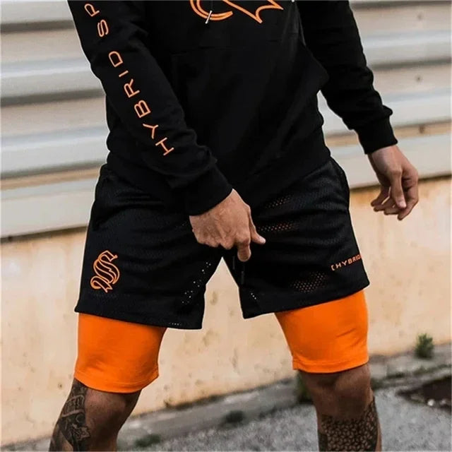 2-in-1 Mesh Sports Shorts