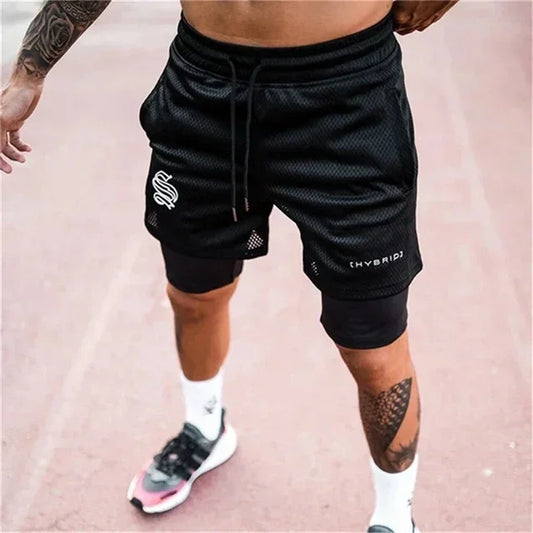 2-in-1 Mesh Sports Shorts