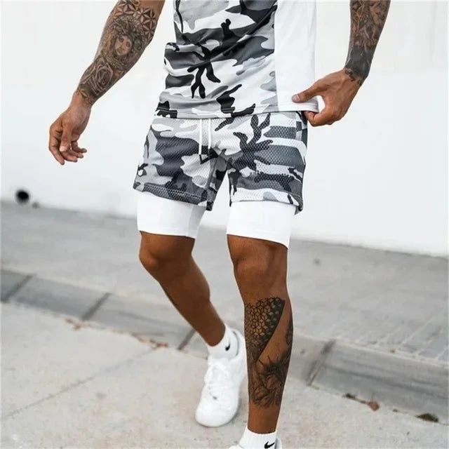 2-in-1 Mesh Sports Shorts