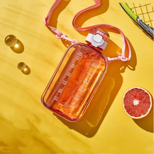 Flat Square Transparent Water Bottle