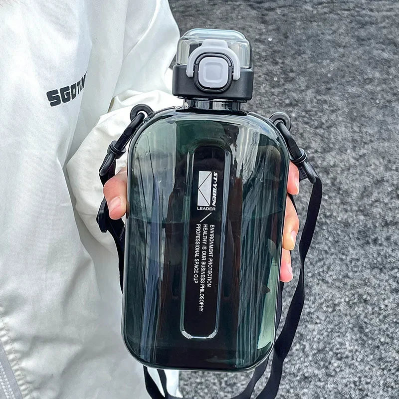 Flat Square Transparent Water Bottle