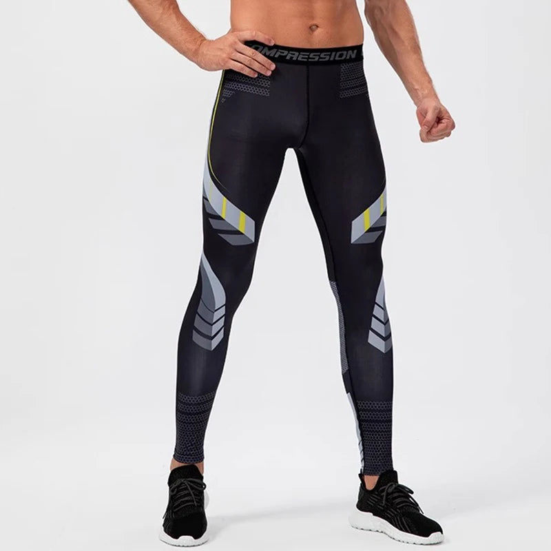 Printed Men’s Compression Training Pants