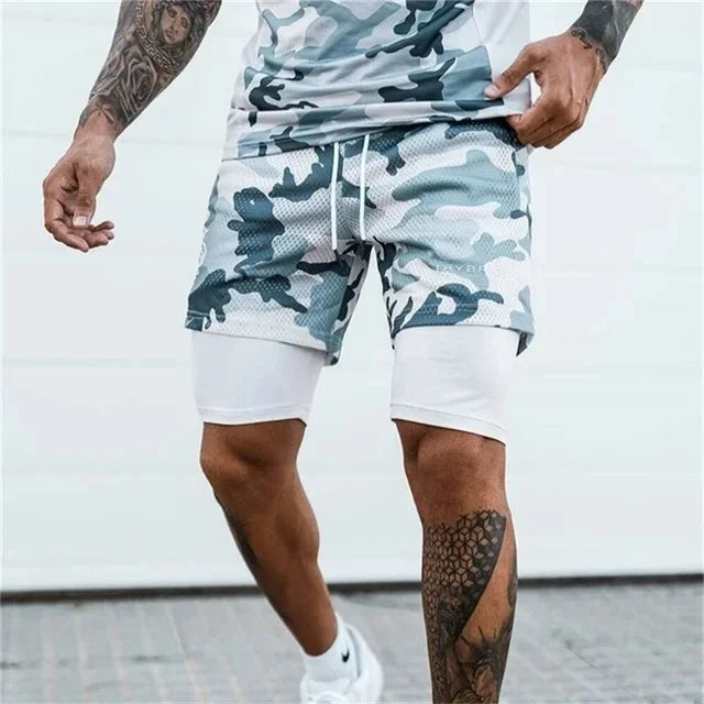 2-in-1 Mesh Sports Shorts