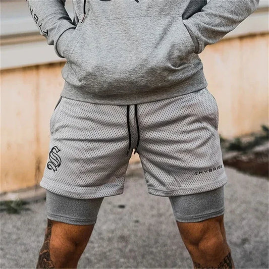 2-in-1 Mesh Sports Shorts